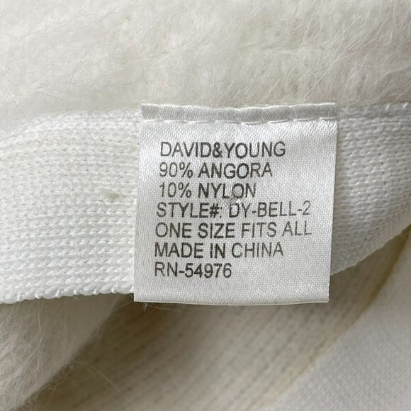 David & Young Angora Blend Bucket Hat Cream Soft Fuzzy Pull On One Size Fits All - Picture 7 of 9